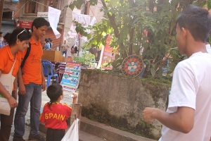 Children engaged in street activities.